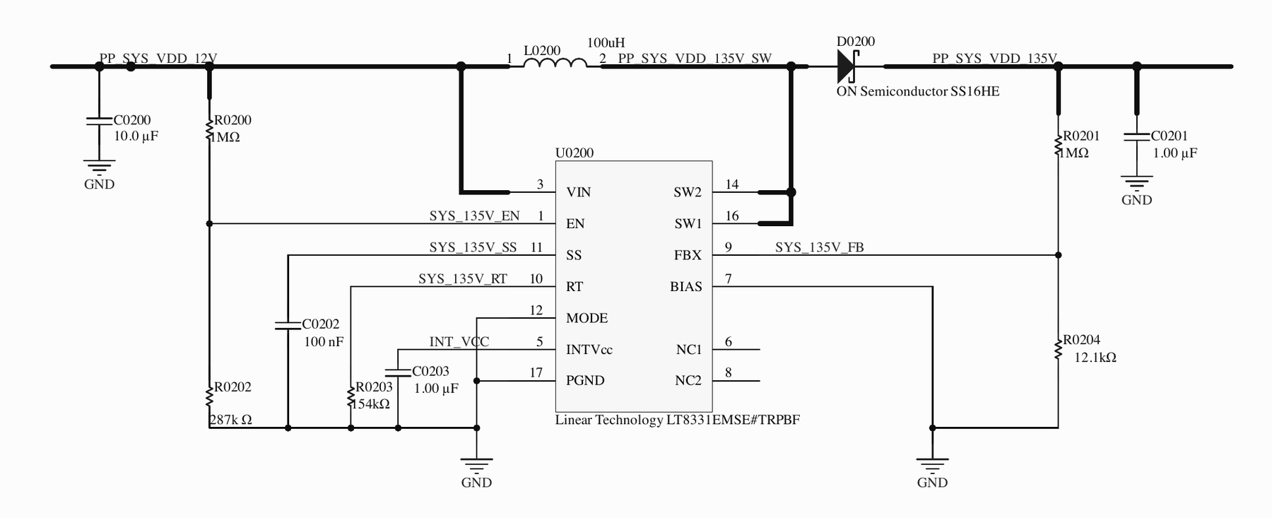 LT8331 boost-converter schematic